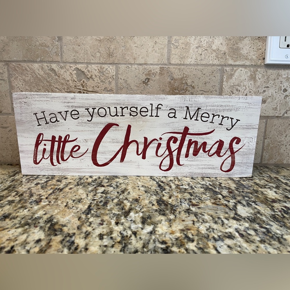 Have Yourself a Merry Little Christmas Holiday Wooden Home Sign